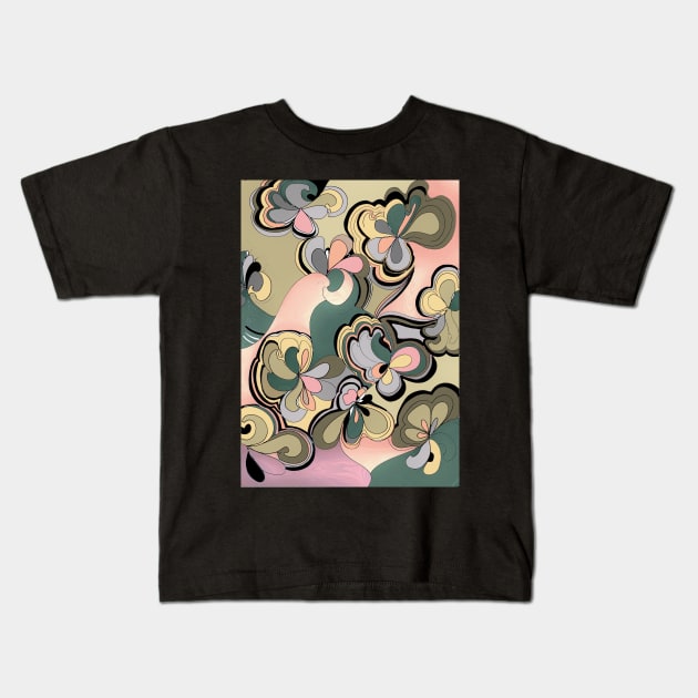 ART DECO PASTEL GEOMETRIC VELVET DESIGN Kids T-Shirt by jacquline8689